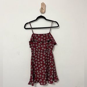 Boho floral red dress with white flowers 🥀